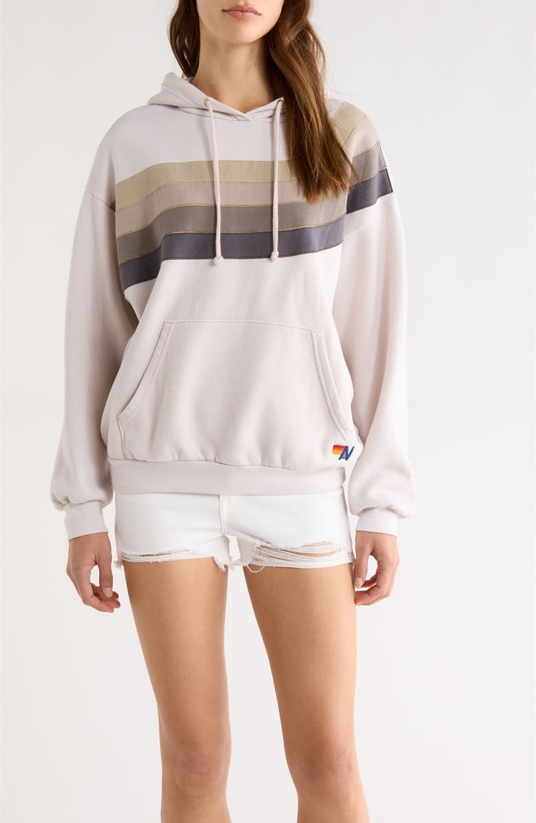 Aviator Nation Wave Stripe 4 Hoodie, Main, color, Dove Grey/ Charcoal