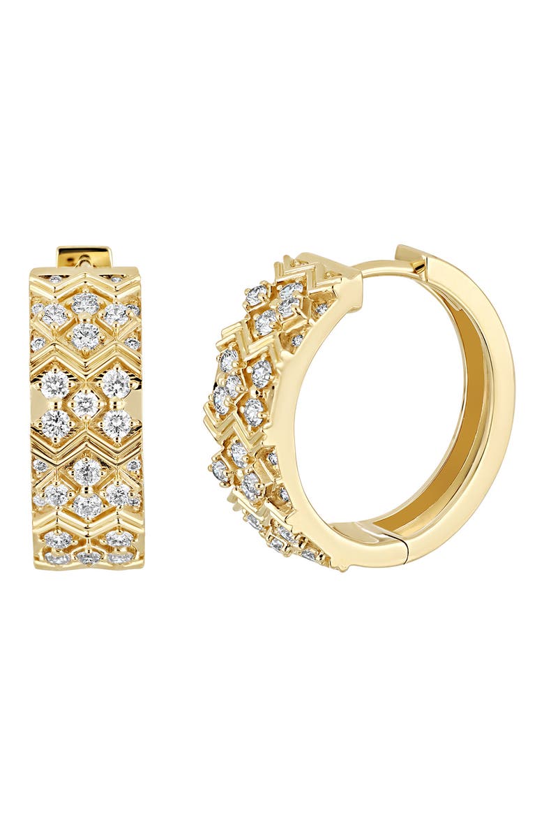 Cleo 18k Gold Diamond Hoop Earrings, Main, color, 18KY GOLD