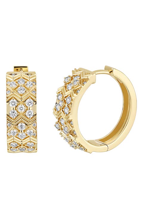 Cleo 18k Gold Diamond Hoop Earrings