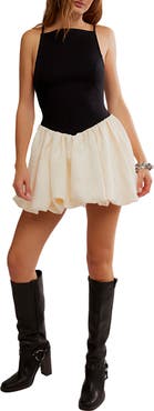 Free People Tinsel Kiss Bubble Hem Halter Minidress