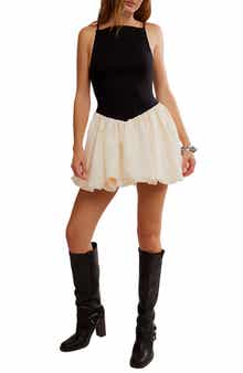 Free People Tinsel Kiss Bubble Hem Halter Minidress