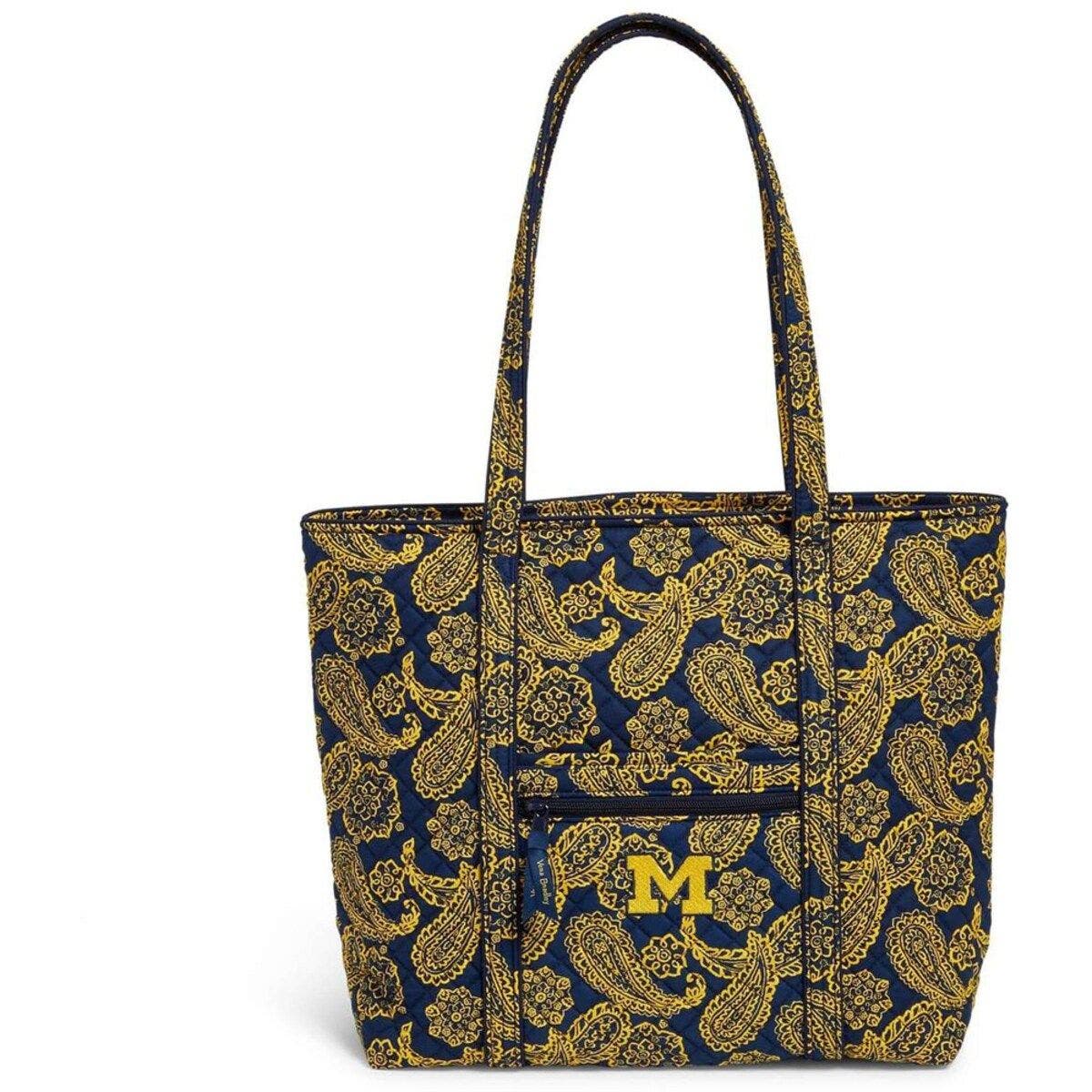VERA BRADLEY Michigan Wolverines Rain Garden Vera Tote Bag, Main, color, 