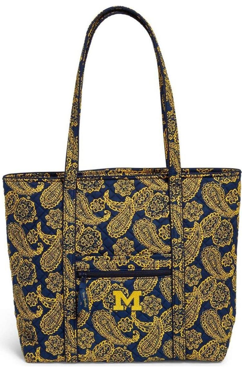VERA BRADLEY Michigan Wolverines Rain Garden Vera Tote Bag, Main, color,