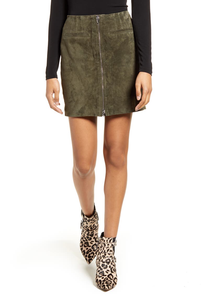Suede Miniskirt, Main, color, IVY LEAGUE