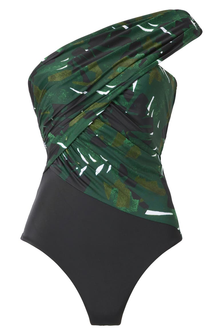 Palmetto Goddess Convertible Strap One-Piece Swimsuit, Alternate, color, GREEN MULTI