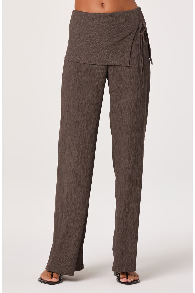 Kyara Tie Waist Straight Leg Pants, Main, color, TRUFFLE