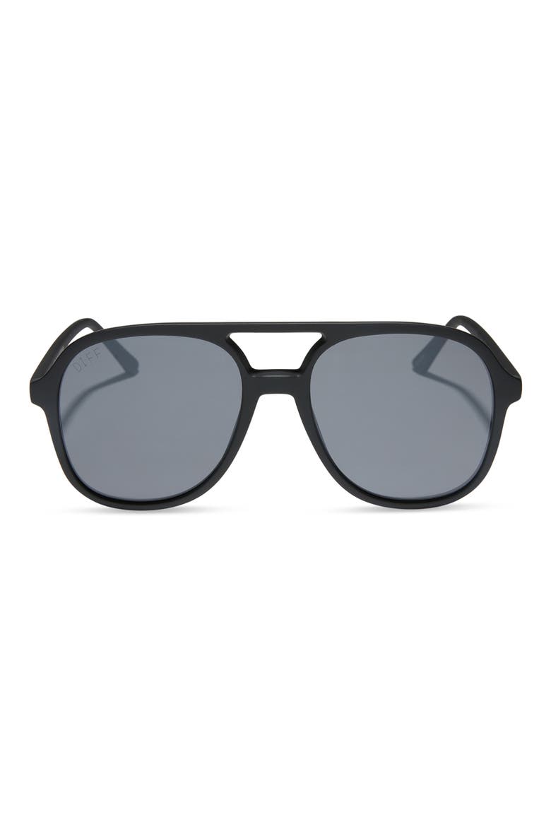 Tegan 55mm Aviator Sunglasses, Main, color, MATTE BLACK