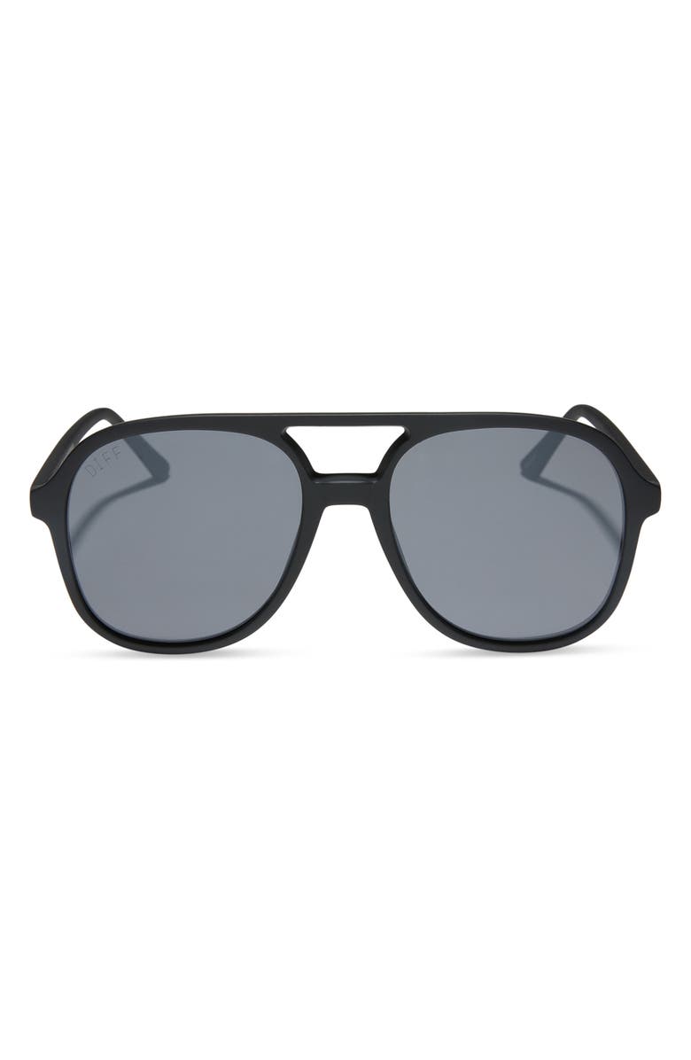 DIFF Tegan 55mm Aviator Sunglasses, Main, color, Matte Black