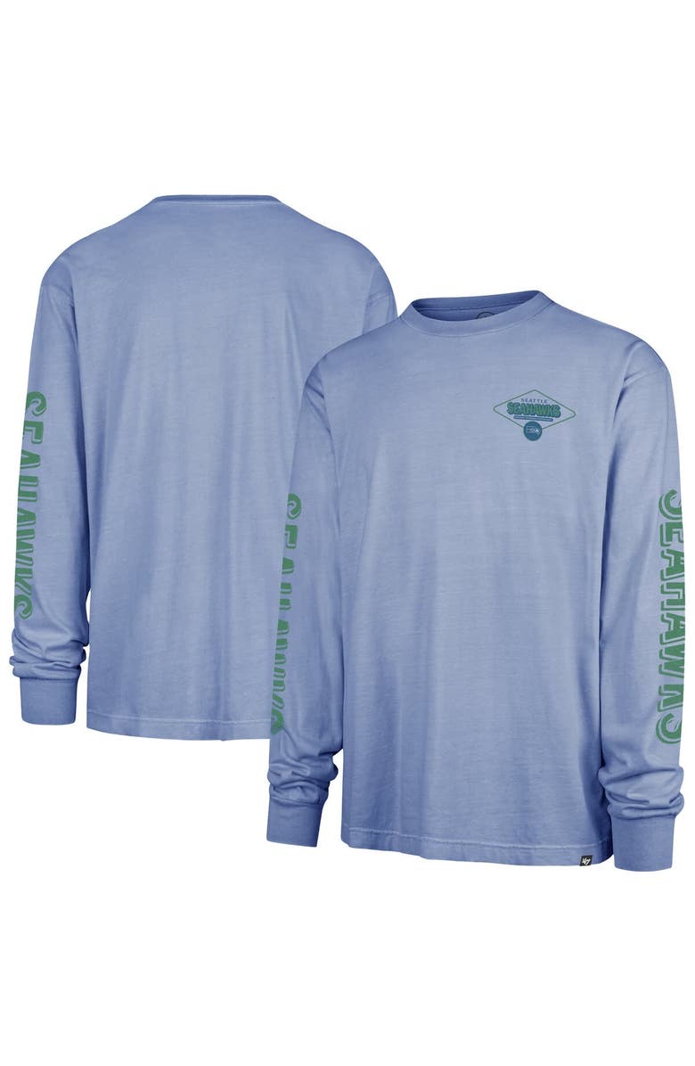 '47 Men's '47 Blue Seattle Seahawks Cairn Ravine Foundation Throwback Long Sleeve T-Shirt, Alternate, color, Blue