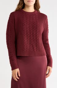 Splendid Novelty Cable Crewneck Sweater
