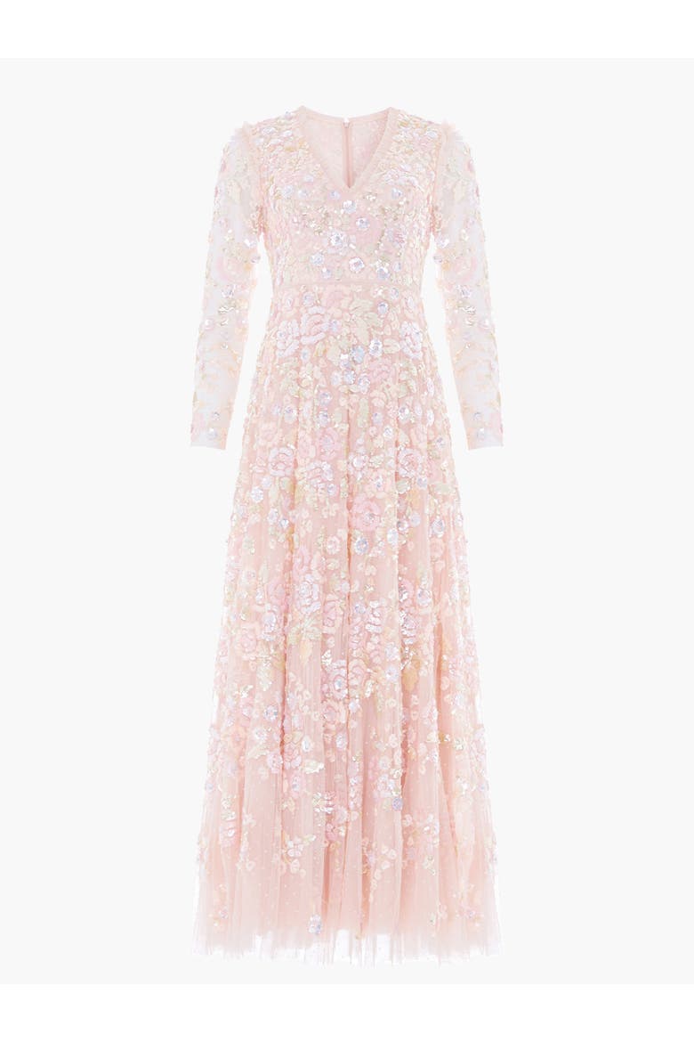 Sequin Paradise V-Neck Gown, Alternate, color, Opal/Multi
