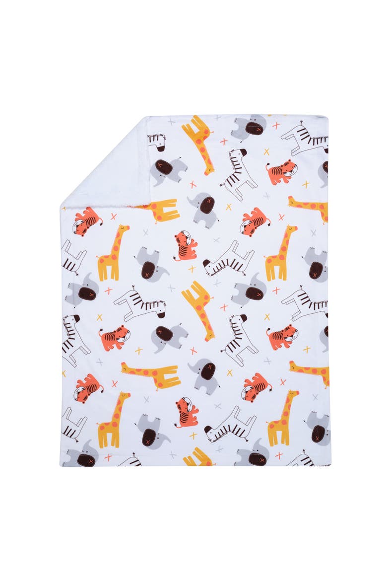 Lollipop Jungle Fleece Baby Blanket, Alternate, color, White