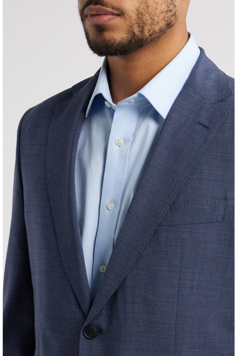 Huge Slim Fit Mélange Stretch Wool Suit, Alternate, color, MEDIUM BLUE