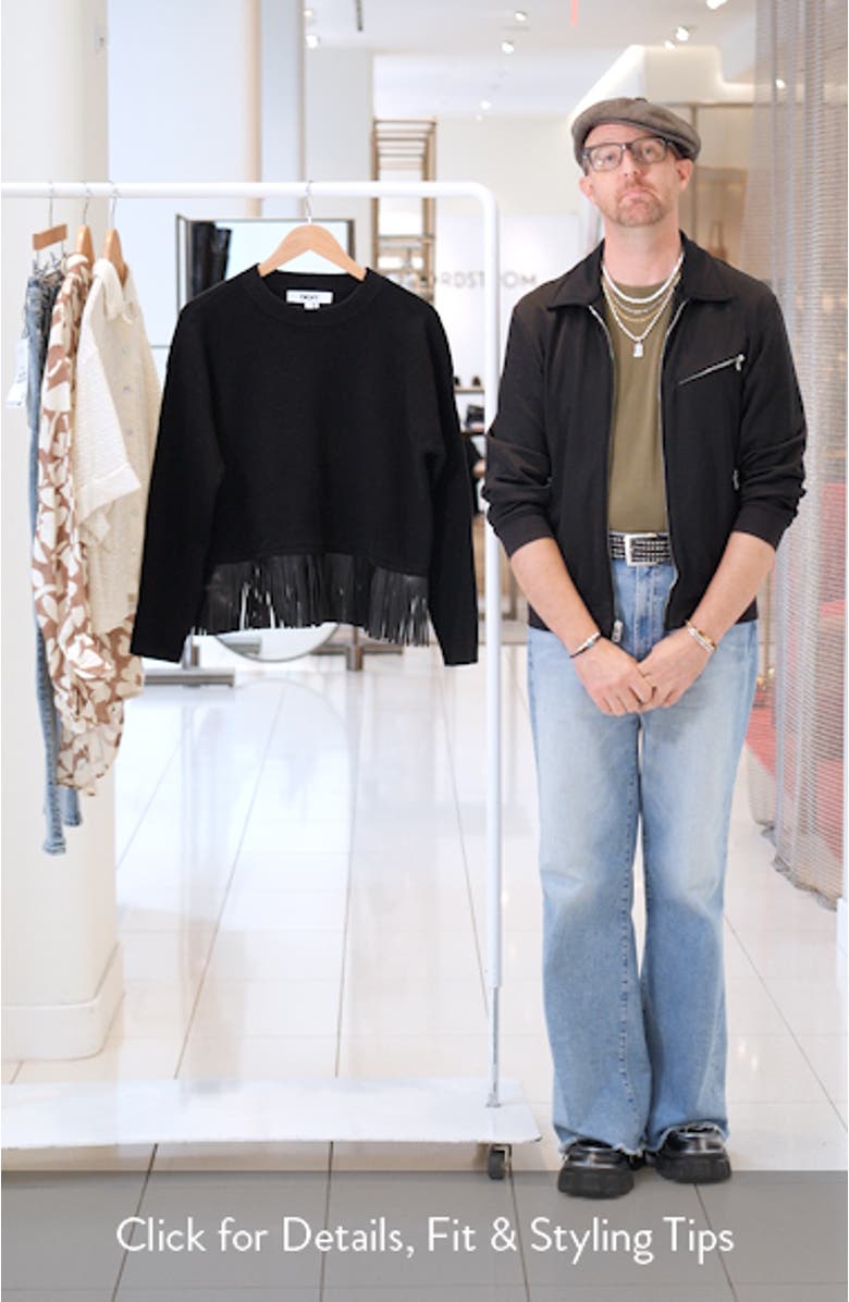 Faux Leather Fringe Sweater, sales video thumbnail