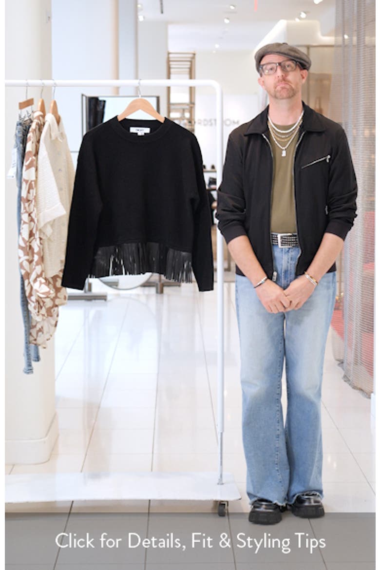 Faux Leather Fringe Sweater video