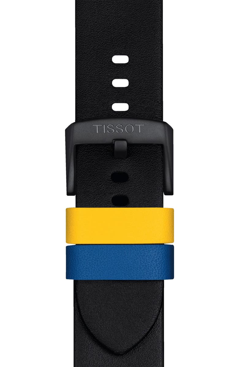Tissot NBA San Francisco Leather 22mm Watchband, Alternate, color, 