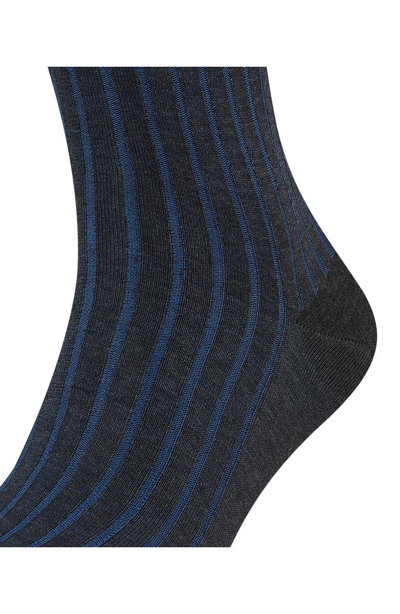 Falke Shadow Striped Dress Socks, Alternate, color, Anthracite Melange