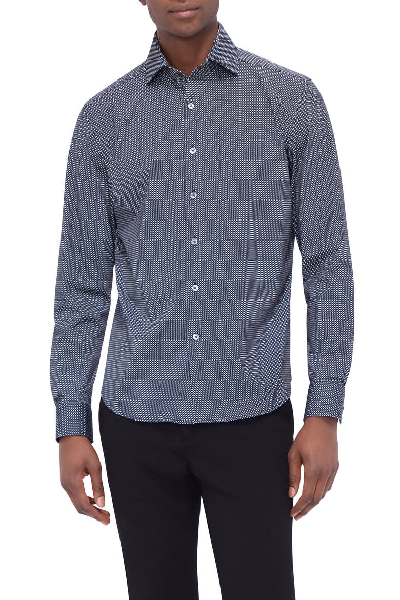 OoohCotton® Devon Button-Up Shirt, Main, color, BLACK