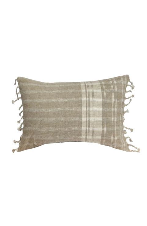 Thelma Tan Cream Linen Stripe Pillow Cover