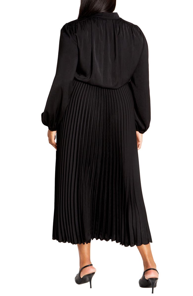 City Chic Halle Pleated Long Sleeve Maxi Dress, Alternate, color, 