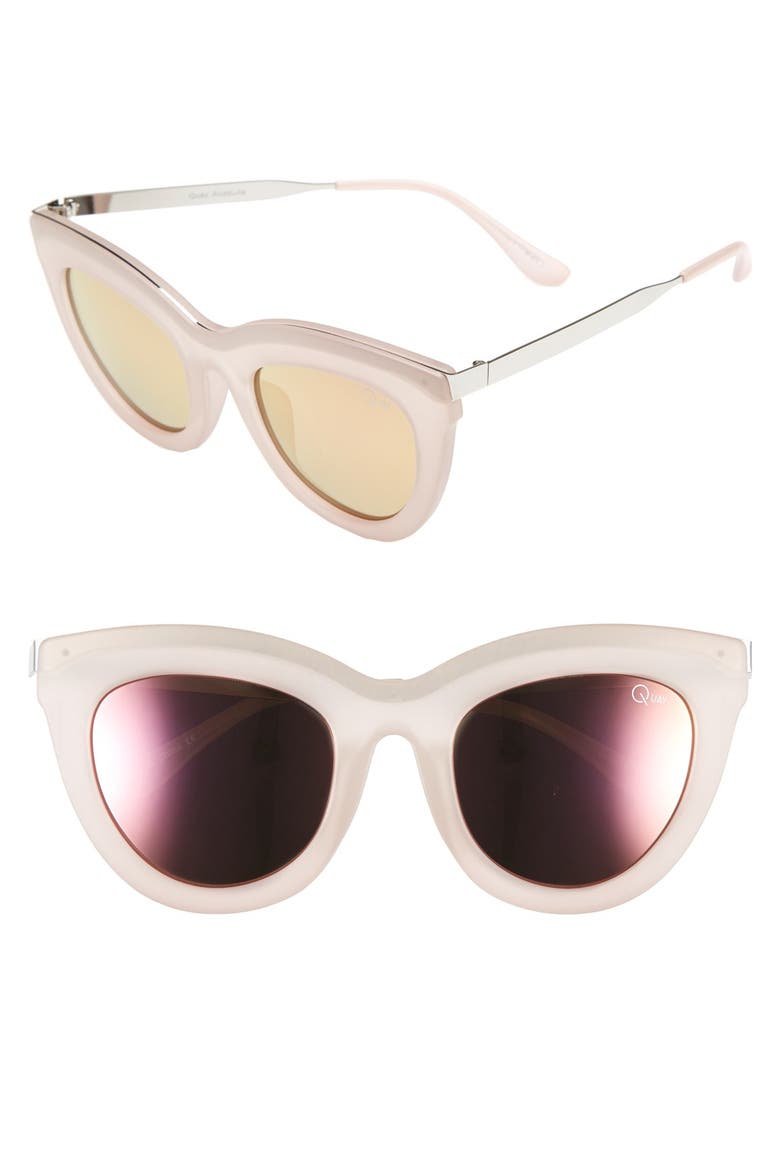 Australia 'Eclipse' 49mm Cat Eye Sunglasses, Main, color, PINK / PINK MIRROR