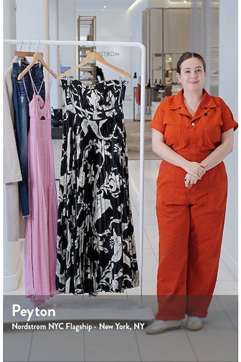 Angelique Floral Strapless Pleated Maxi Dress video