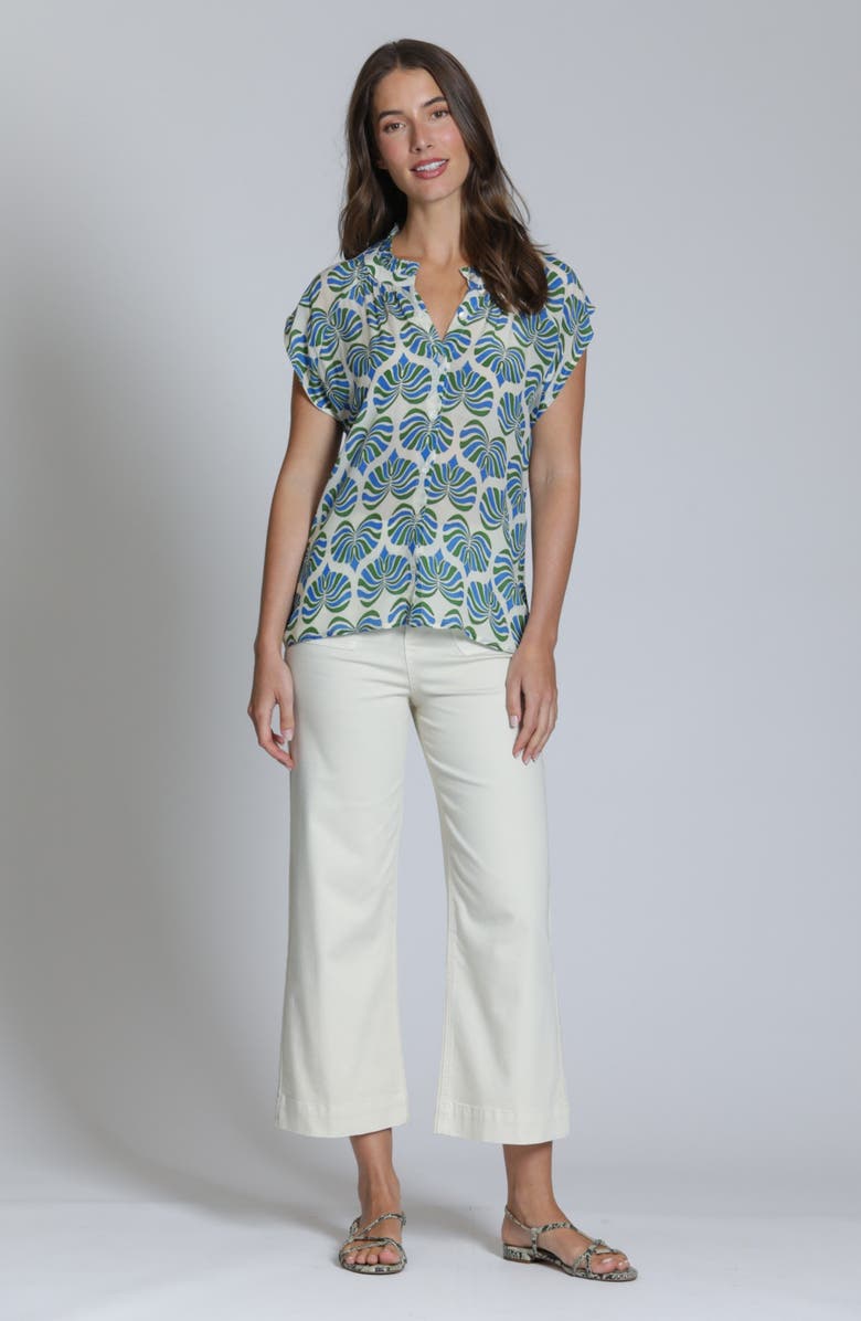 APNY Cap Sleeve Shell Top, Alternate, color, Whiteblue Multi