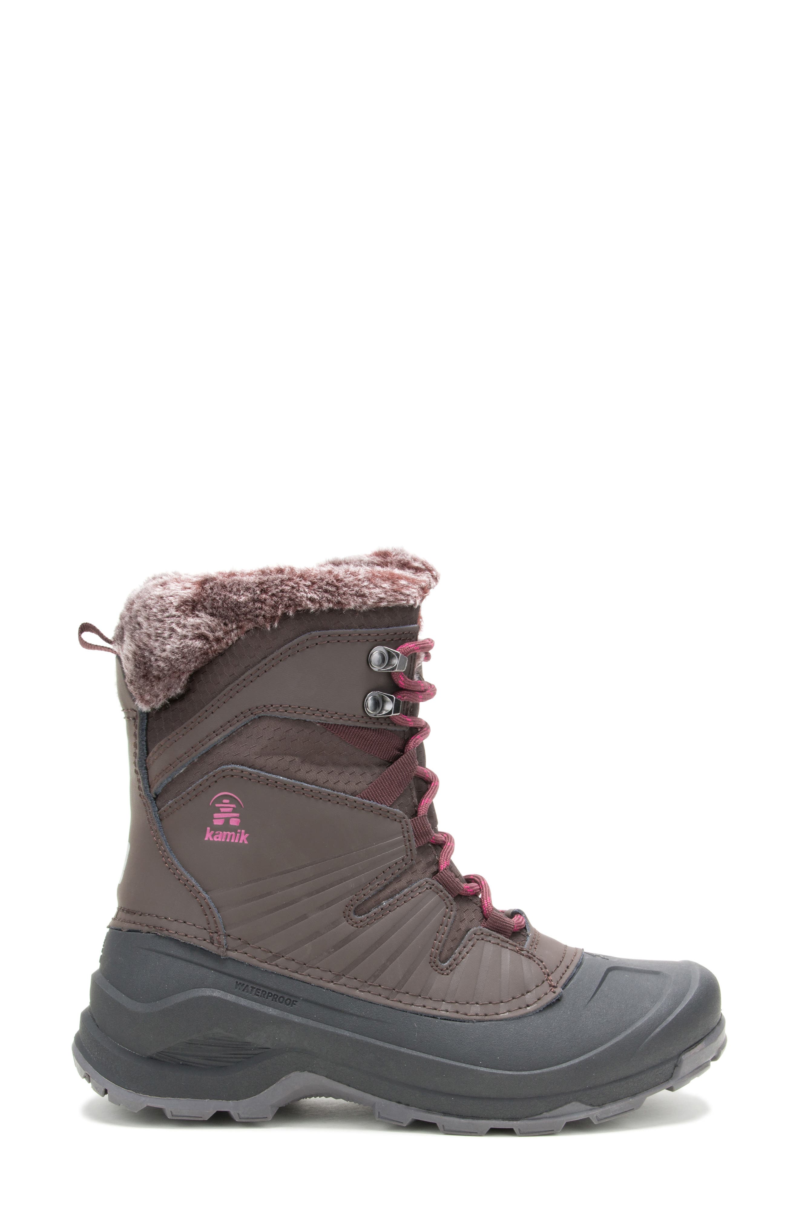 Kamik Iceland Faux Shearling Lined Waterproof Snow Boot, Alternate, color, Java