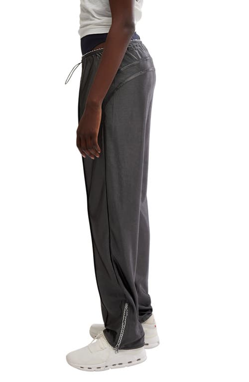 Free People Roll With It Drawcord Pants In Gun Metal