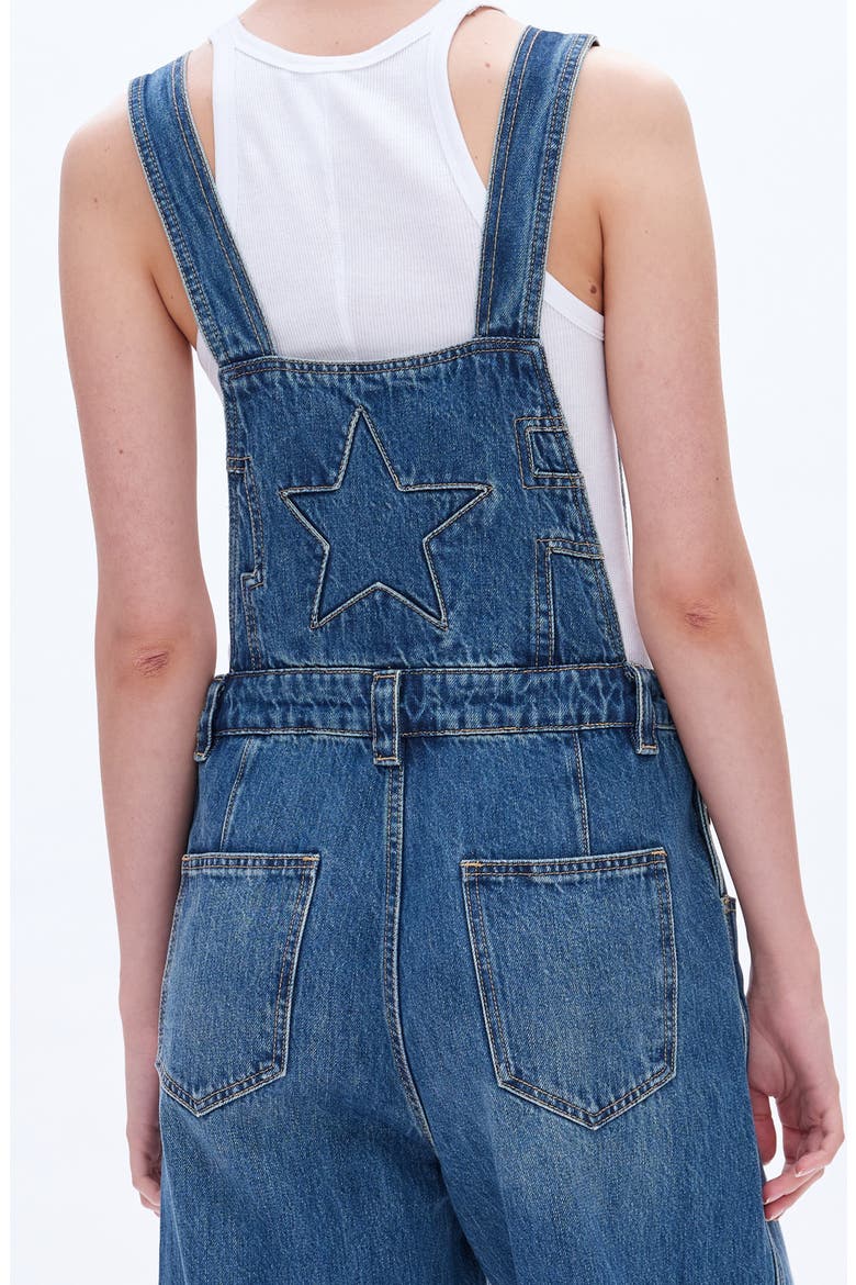 Straight Leg Denim Overalls, Alternate, color, MEDIUM BLUE