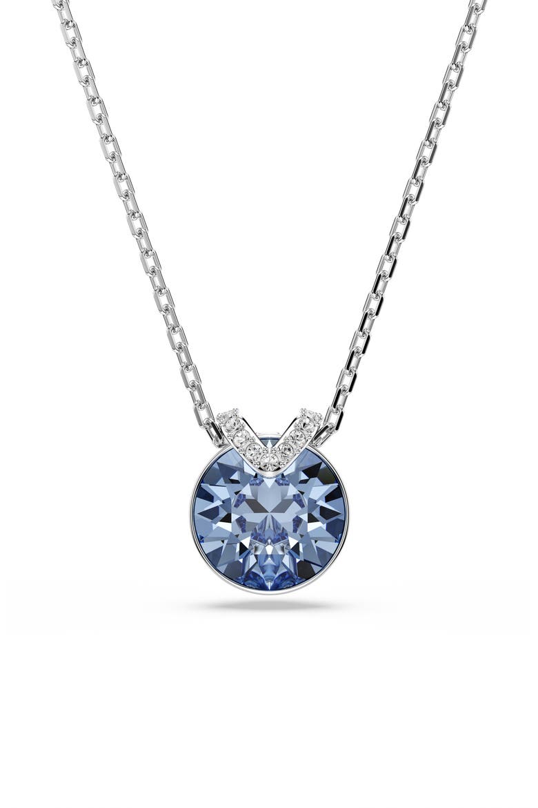 Bella Crystal Pendant Necklace, Main, color, BLUE/ SILVER