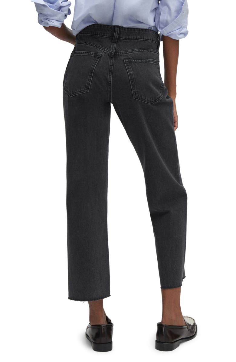 MANGO Raw Hem Crop Straight Leg Jeans, Alternate, color, 