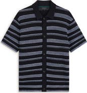 Ted Baker Florem Stripe Short Sleeve Knit Button-Up Shirt