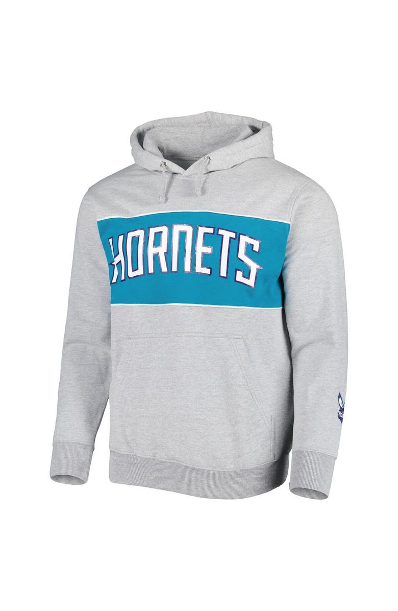 FANATICS Men's Fanatics Branded Heather Gray Charlotte Hornets Wordmark French Terry Pullover Hoodie, Alternate, color, Heather Gray