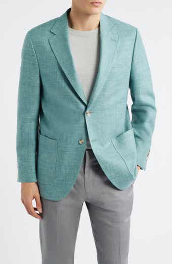 Hyperlight Soft Light Green Mélange Silk & Linen Blend Sport Coat