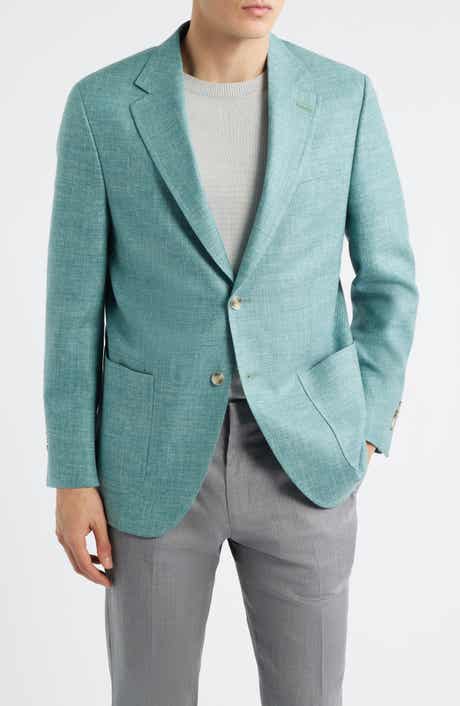 Hyperlight Soft Light Green Mélange Silk & Linen Blend Sport Coat
