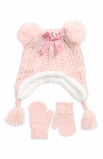 Kids' Cable Knit Earflap Hat & Mittens Set