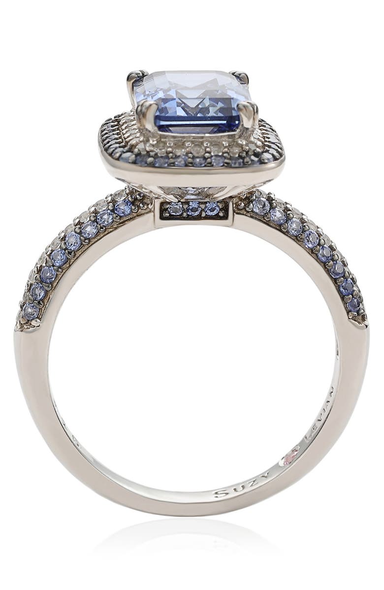 SUZY LEVIAN Sterling Silver Blue Sapphire Halo Ring, Alternate, color, Blue