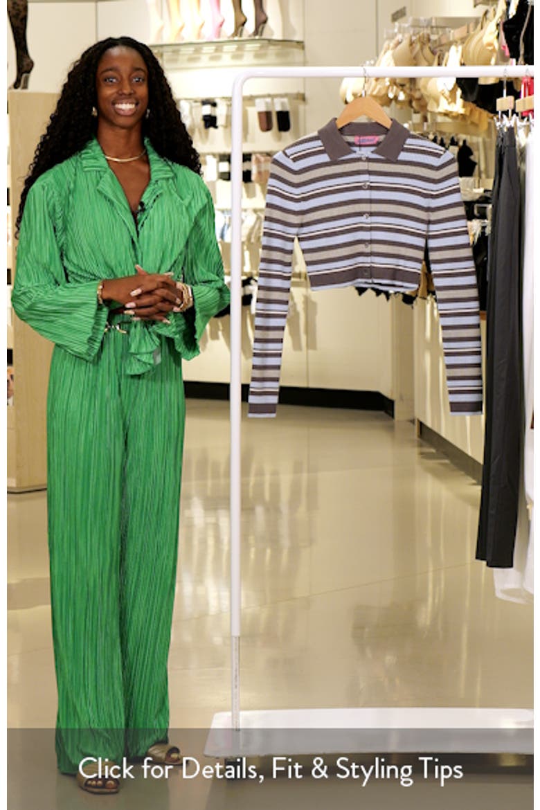 Giulia Stripe Rib Crop Cardigan video