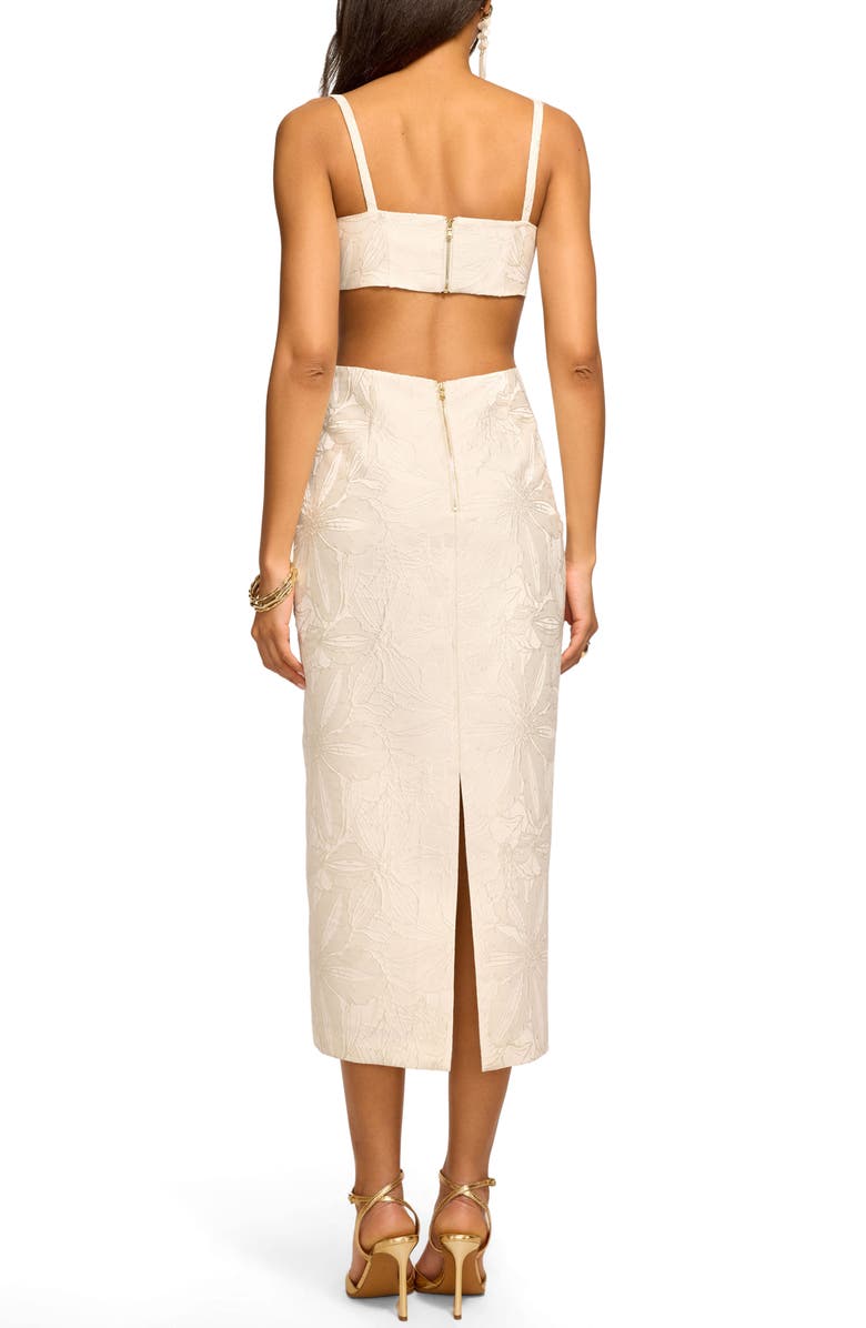 Ramy Brook Eira Floral Jacquard Midi Dress, Alternate, color, Ivory Jacquard