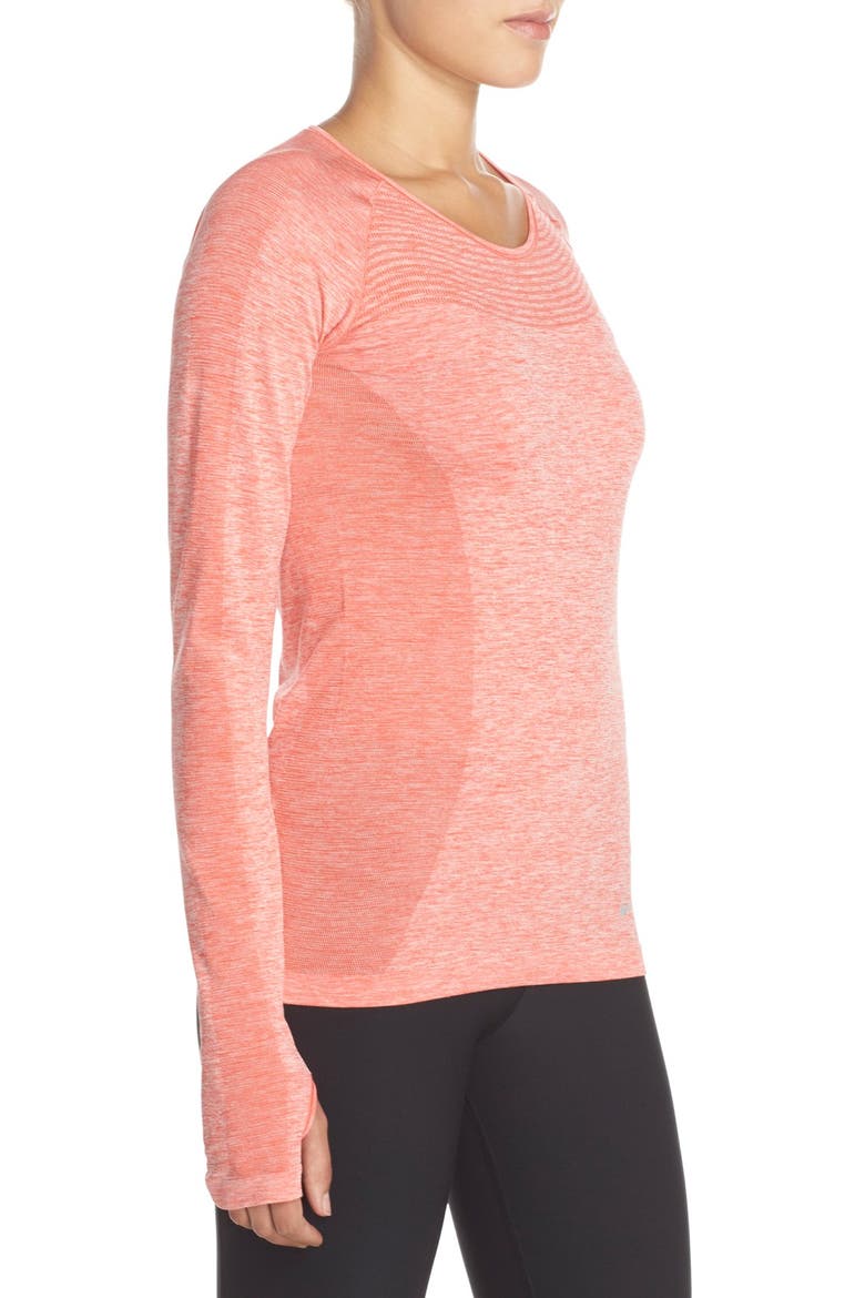 Dri-FIT Long Sleeve Top, Alternate, color, LIGHT CRIMSON/ SILVER