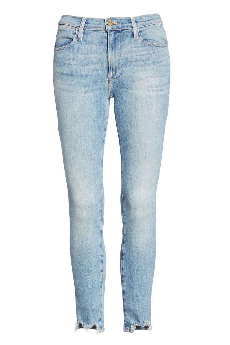 Le High Chew Hem Ankle Skinny Jeans, Alternate, color, PALTROW