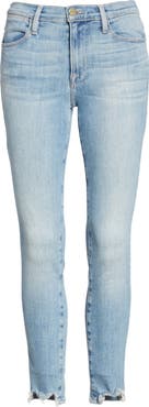 FRAME Le High Chew Hem Ankle Skinny Jeans