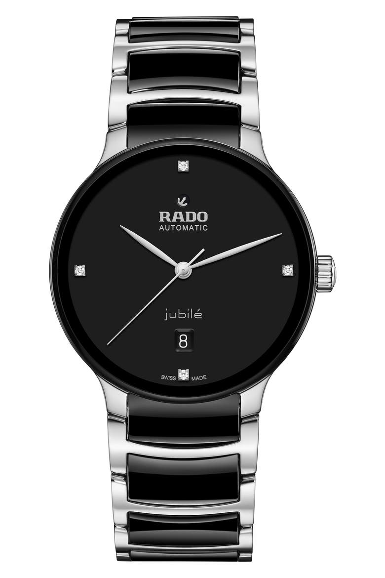 Centrix Automatic Diamond Bracelet Watch, Main, color, BLACK