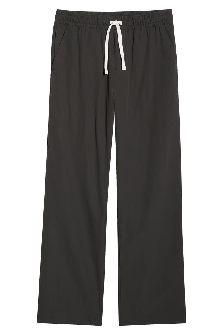 Tim Stretch Nylon Drawstring Pants, Alternate, color, BLACK