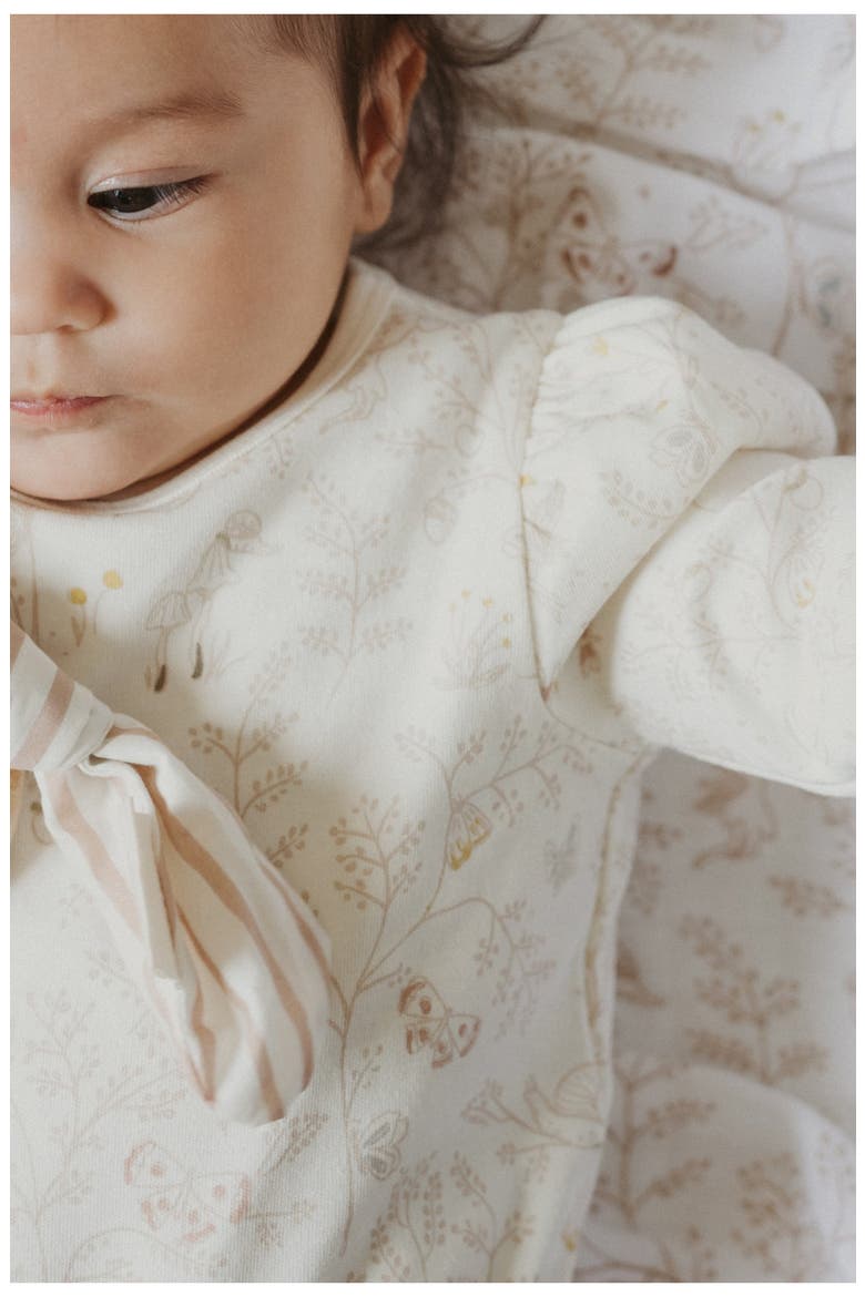 Secret Garden Puff Sleeve Organic Cotton Bodysuit, Alternate, color, SECRET GARDEN
