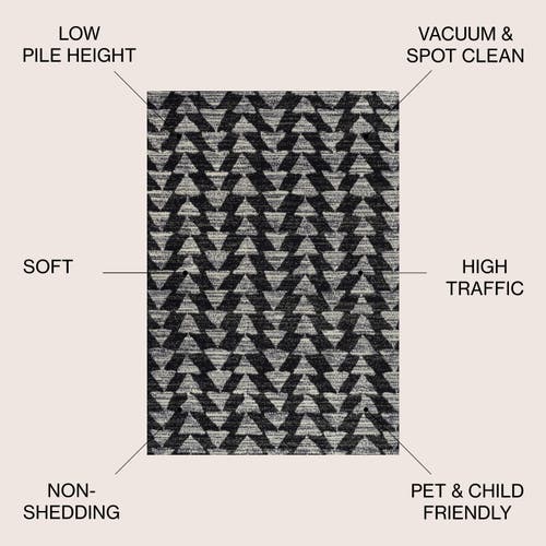 Jonathan Y Aisha Moroccan Triangle Geometric Area Rug In Black/cream