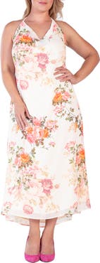 Standards & Practices Floral Halter Maxi Dress