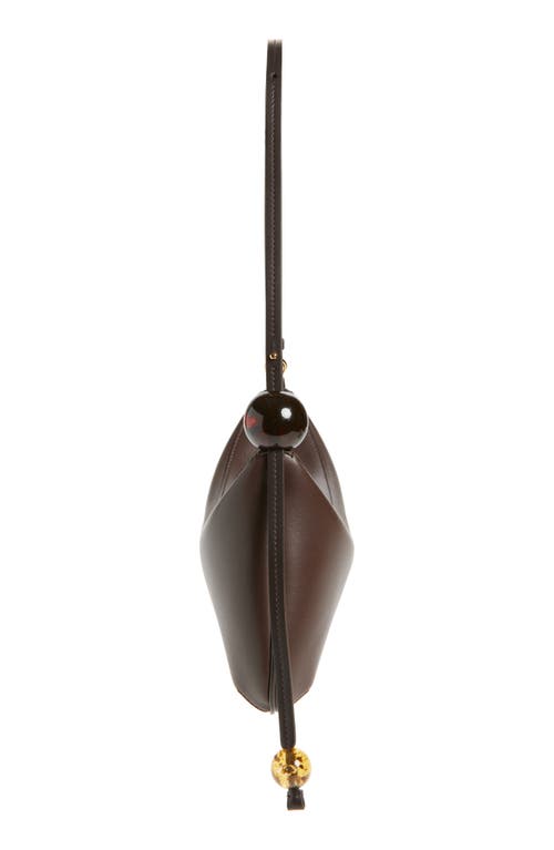 Jacquemus Womens Le Bisou Perle Leather Shoulder Bag Medium Brown In Brown