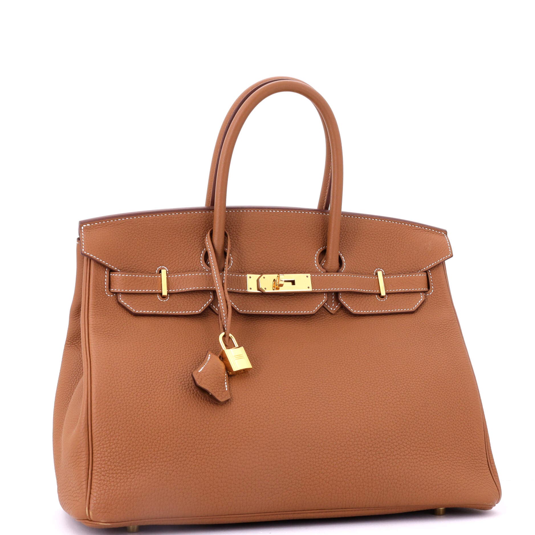 Pre-Owned Hermes Birkin Handbag Brown Togo with Gold Hardware 35, Alternate, color, Gold